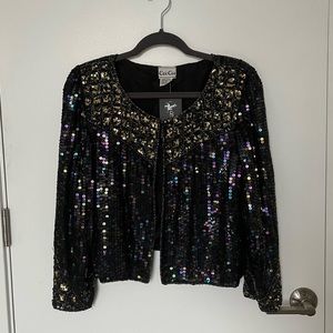 Vintage Sequin Party Blazer - image 1